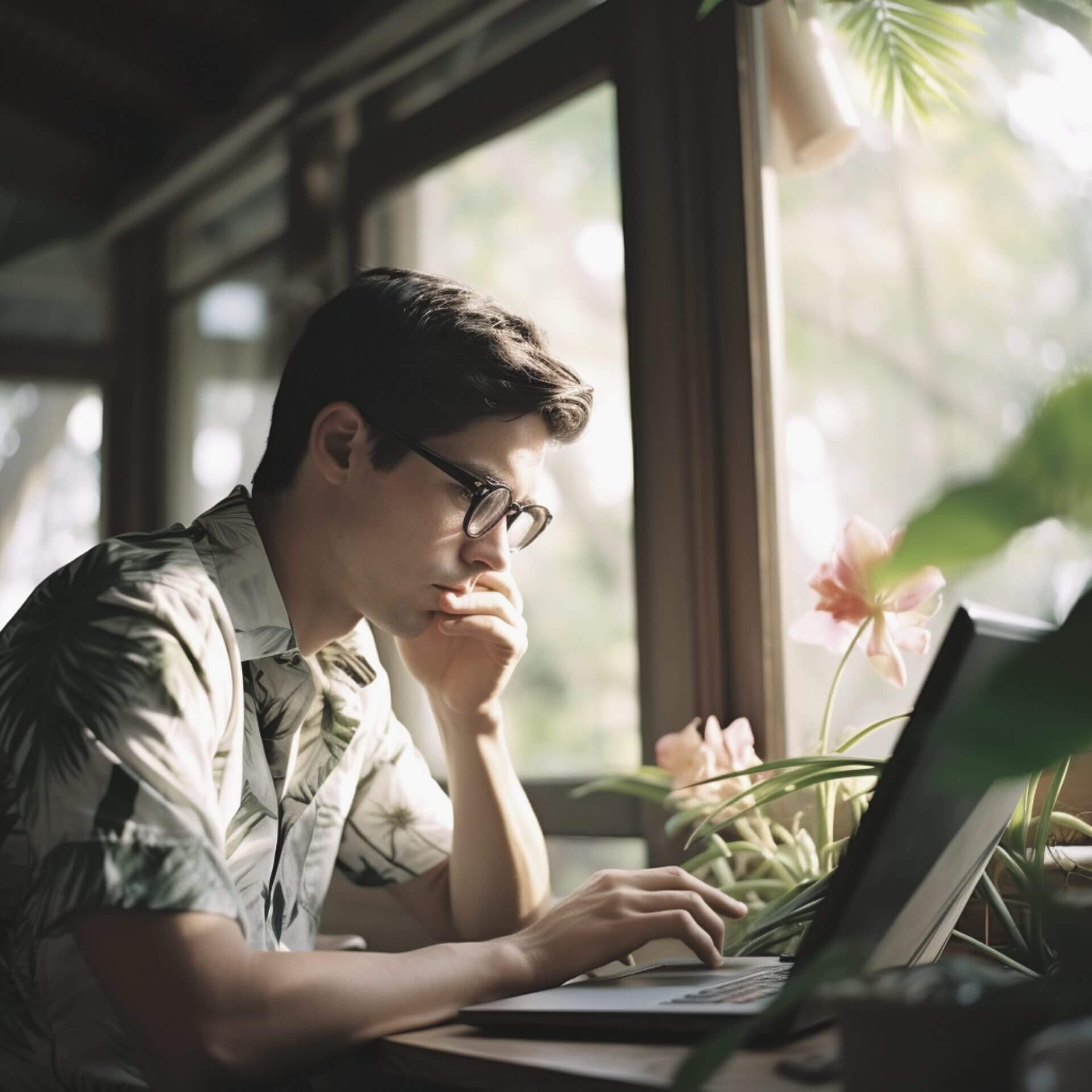 Man thinking and searching for the best digital marketing agency