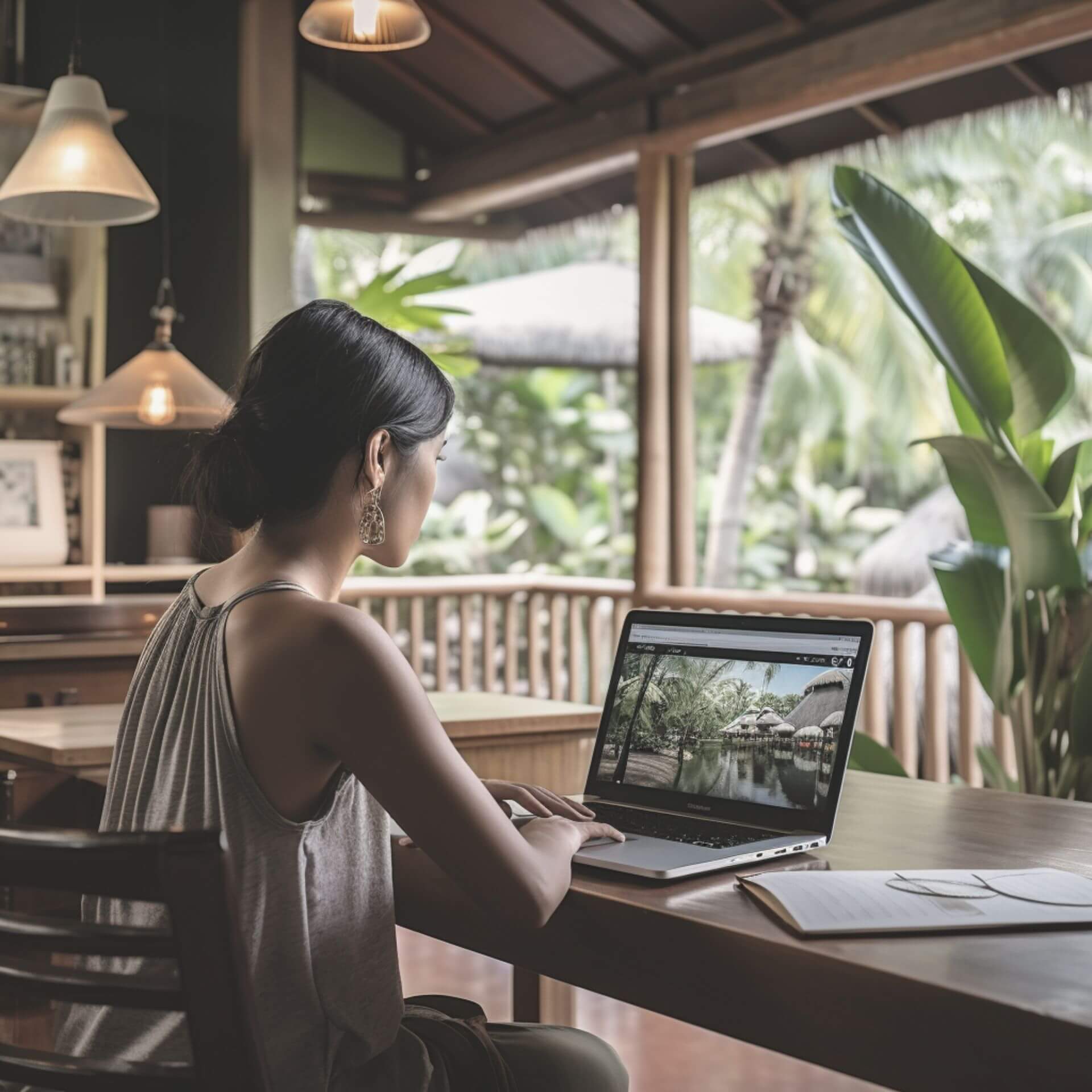woman working on laptop computer