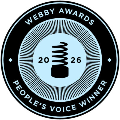 Webby Awards 2026 People’s Voice Winner badge—Maui Food Bank is a Webby Award Nominee—black and light blue with trophy icon.